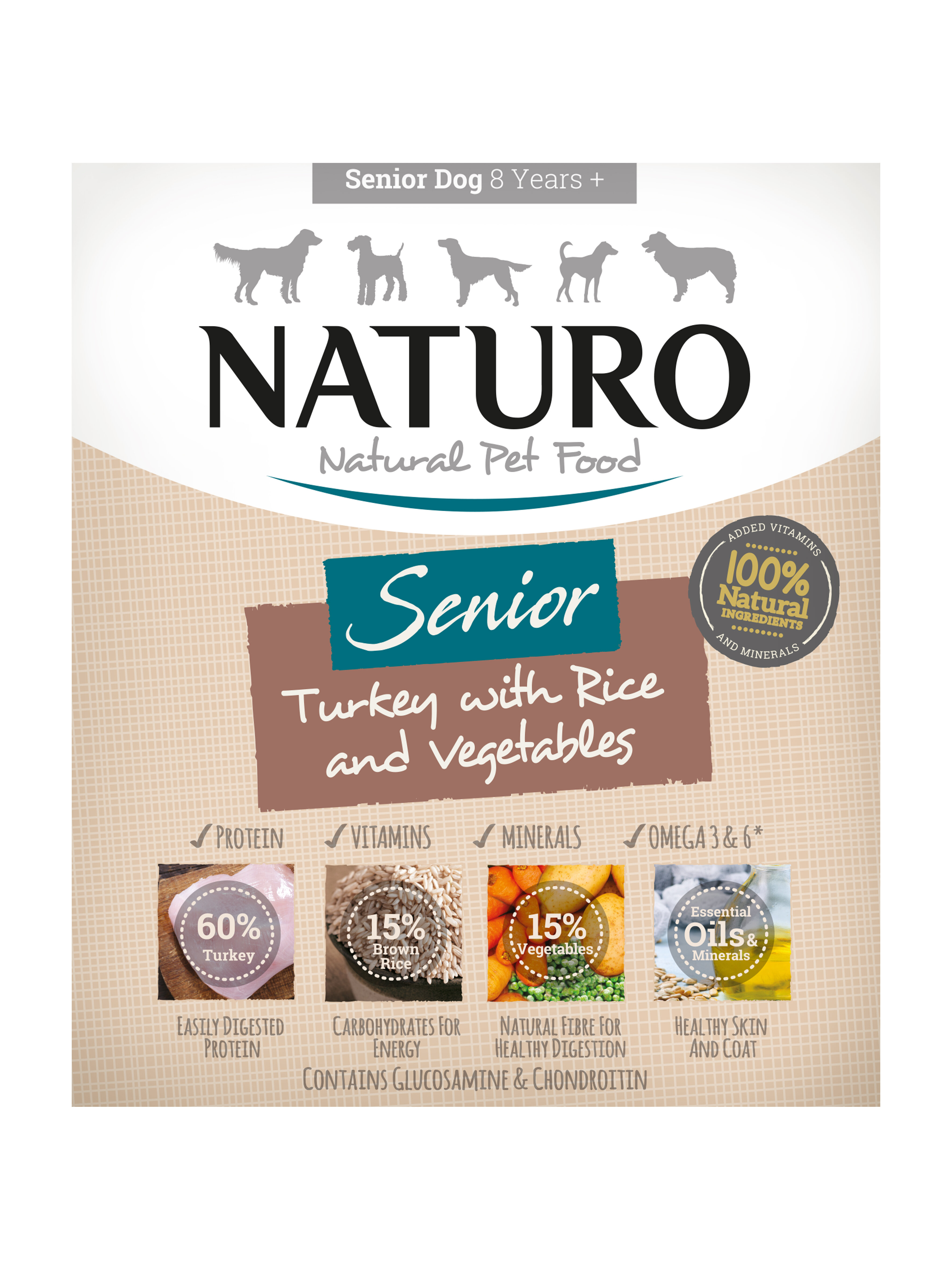 Naturo Senior Dog Tray Turkey, Rice & Veg 400g x 7 - TrustPet