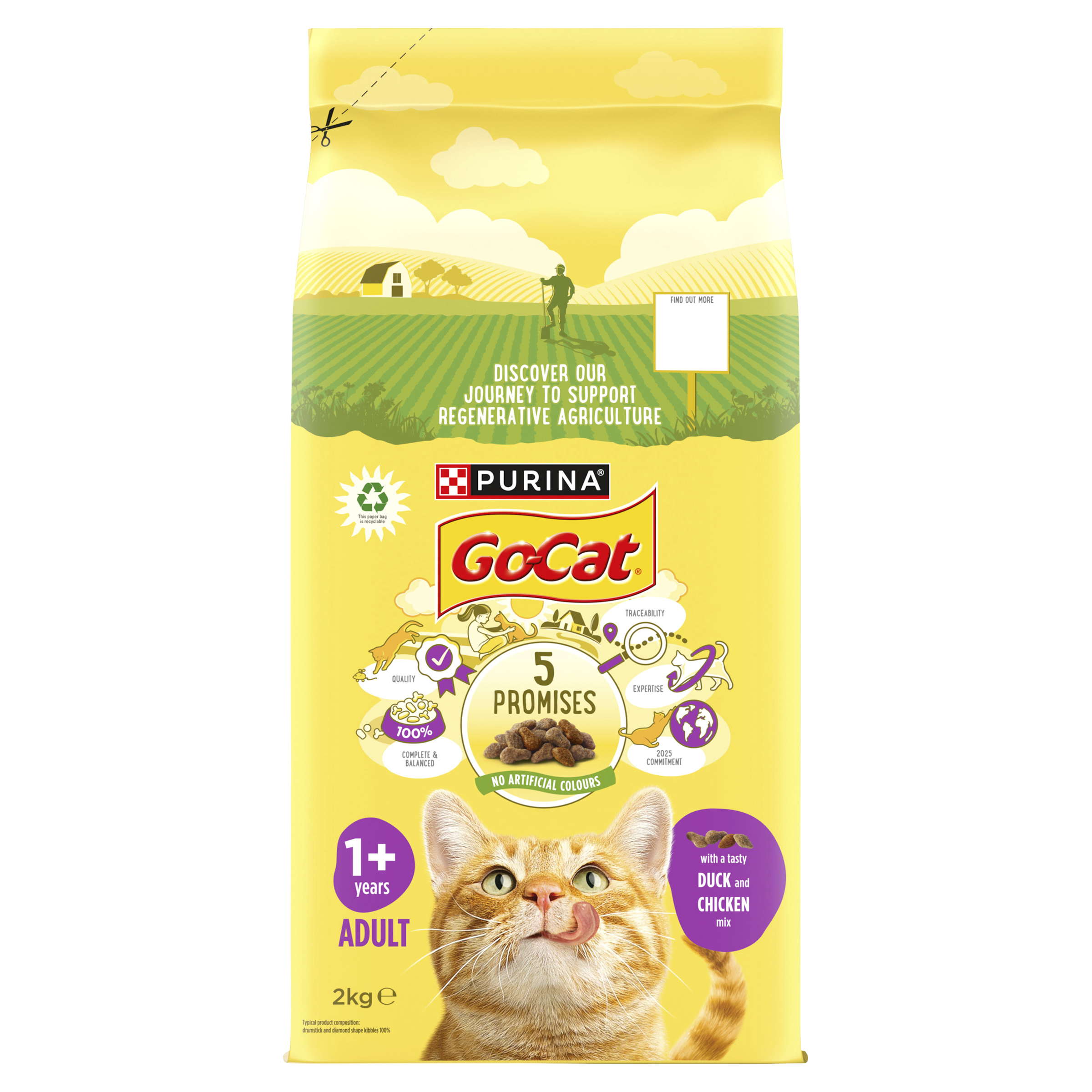 Go-Cat Adult Cat Chicken & Duck 2kg